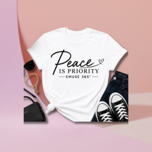peace is priority t shirt heart